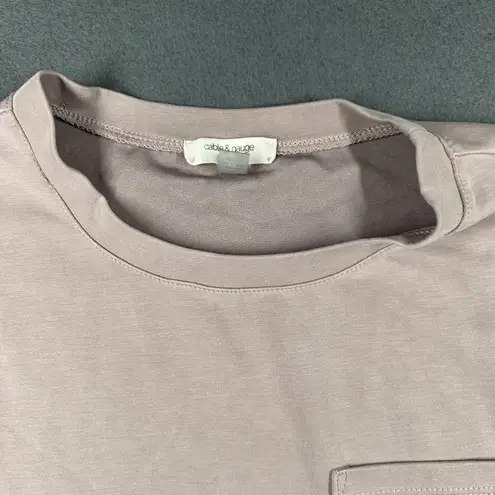 Cable & Gauge Shirt Womens Small Mauve Modal Blend Pocket Button Tab Cap Sleeve