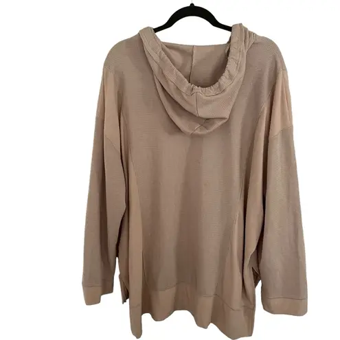 MELLODAY Highlow long sleeve waffle knit lightweight hoodie size 1x