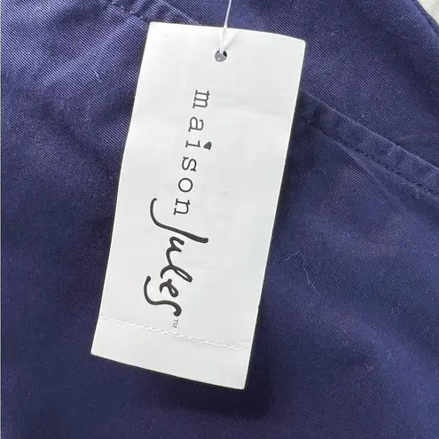Maison Jules Size 8 Blue Indigo(Navy Blue) Essential No Stretch Short w/Pockets