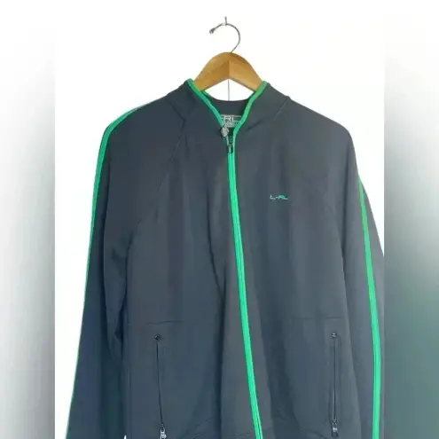 Ralph Lauren LRL Lauren  Womens Full Zip Active Fitness Jacket Black Green XL