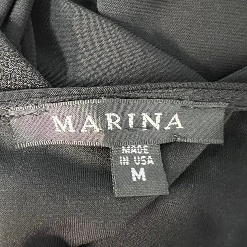 Marina Jumpsuit Womens M Cowl Neck Stretch Party Cocktail Event Feminine Dressy Black Size M