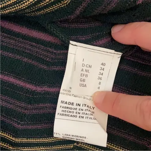 Missoni Stripe Woven Merino Wool Blend Open Sweater Cardigan Duster Sz40 US4 szS