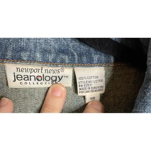 Vintage Jeanology Womens Size 18 Denim Jacket Pockets Preppy Western Rodeo Boho Blue