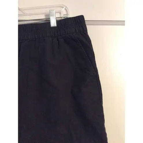 Linen Blend Black Plus Size Pull On Shorts XXL Peach Pearls