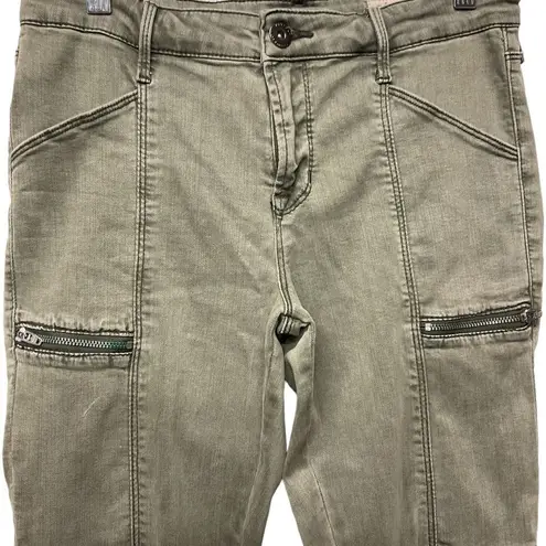 Pistola  Women's Cotton Blend Ankle Zip Skinny Cargo‎ Pants Green Size 29