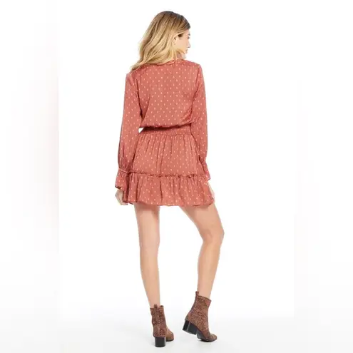 Saltwater Luxe LIKE NEW | Lena Peasant Mini Dress in Rose Dots Women’s Medium