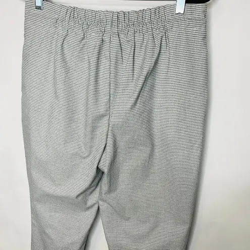 Madeline & Monroe Windowpane Check Print Cream Black Drawstring Sz Large