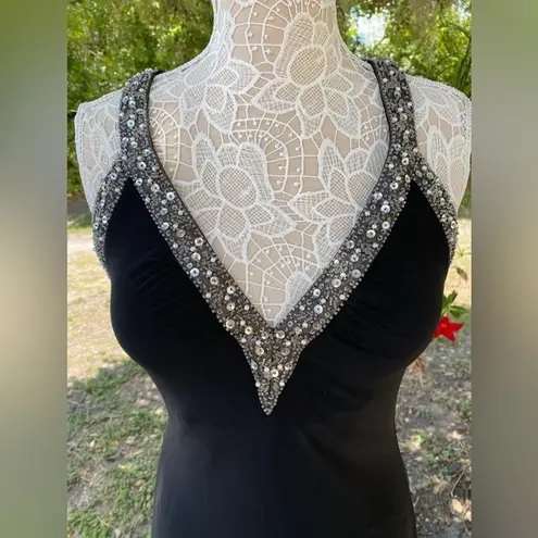 Montorio Knitwear Full Length Beaded Black Evening Formal Gown Dress Elegant M Size undefined