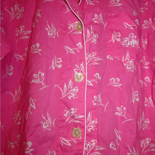 Ralph Lauren Vintage  Pink and White Floral Pajama Top