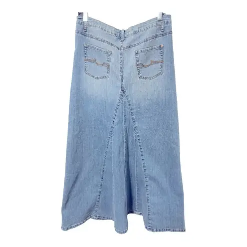 Route 66 VTG  Original Clothing Co Denim Maxi Skirt 5/6 Light Wash Flared Panel