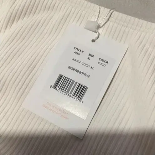 ANDIE NWT Swim The Bikini Rib Bottom Medium Coverage Low Rise XL Coco White - Image 9