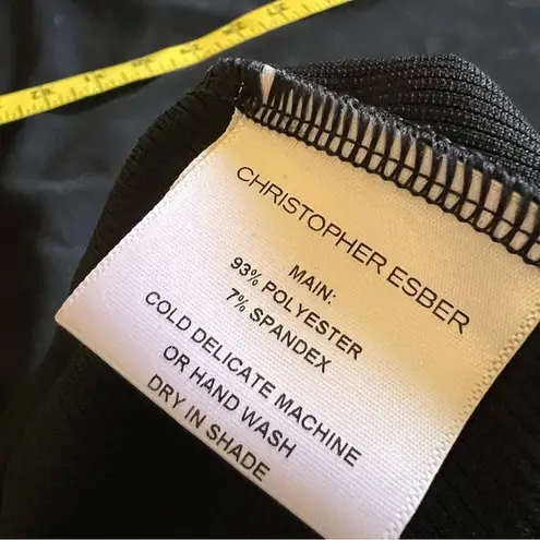 CHRISTOPHER ESBER Black Open Back Hollow Dress Size AUS 8 US 4
