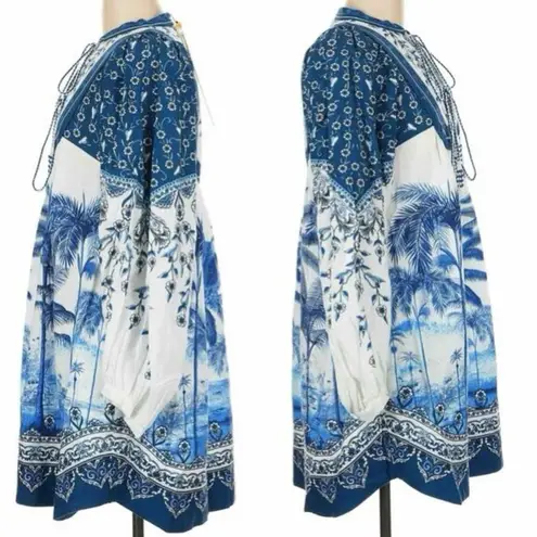 Farm Rio Palm Tree Beach Off-White Mini Dress NWT