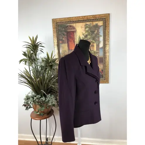 Jacqueline Ferrar Jacket Suit Purple Lined Long Sleeve 6 Lined Dark Academia