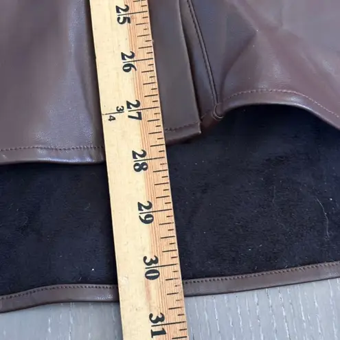 Acoa Faux Leather Shacket Sz S Brown Pearl Snap Western 90's Baggy Oversized