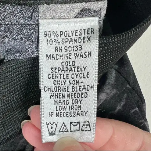 Floral Womens Joggers Black Gray Pull On Casual Lightweight Elastic Waist Medium