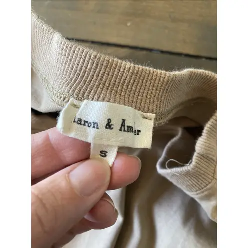 Aaron Amber Womens Small Brown Tan Sleeveless Top Shoulder Pads