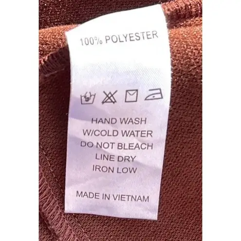 Vintage Camellia Button Brown Cardigan Sz Small Linen Button Western Sweater Orange