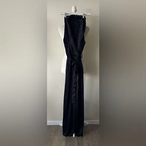 Donna Karan  - V-neck Pinstripe Jumpsuit