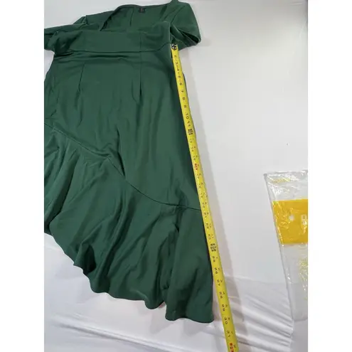 Emerald Green Asymmetrical Ruffle Dress Size XL