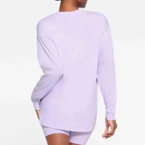 SKIMS SOLD boyfriend longsleeve Henley, Lily color, size Small, NWOT
