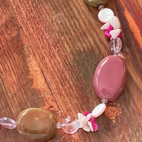 Rose & Fire Cherry Rose Quartz Big & Bold Necklace Pink