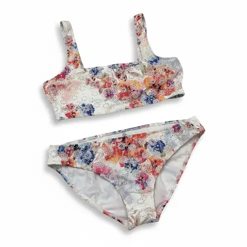 Johnny Was  Floral Eyelet Bikini Top XL & Bottom Set L Summer Days  Multi