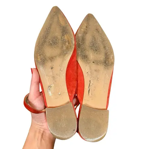 Everlane  The Editor Slingback Suede Flats in Persimmon