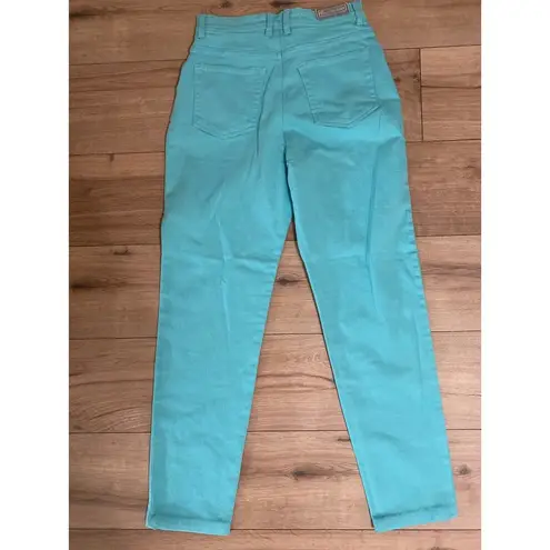 Gloria Vanderbilt  High Waisted Mom Jeans Womens 8 Teal Vintage Red Label