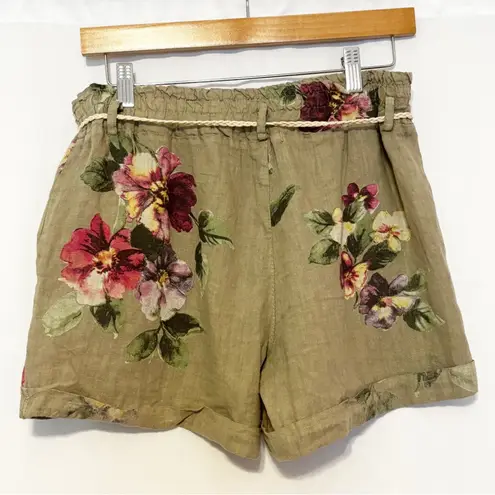 Charlie B Floral Print Shorts with Rope Belt size M NWT Size M