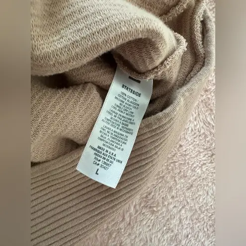 Stateside NWT Boutique Brown Ribbed Sweater Womens Crewneck V-Neck Size Large