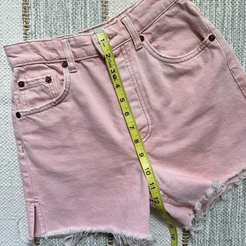 ZARA  Light Pink High Rise Side Slit Button Fly Cut-Off Denim Shorts Women’s 2