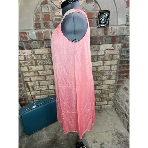 nightgown satin lace collar pink floral Size M