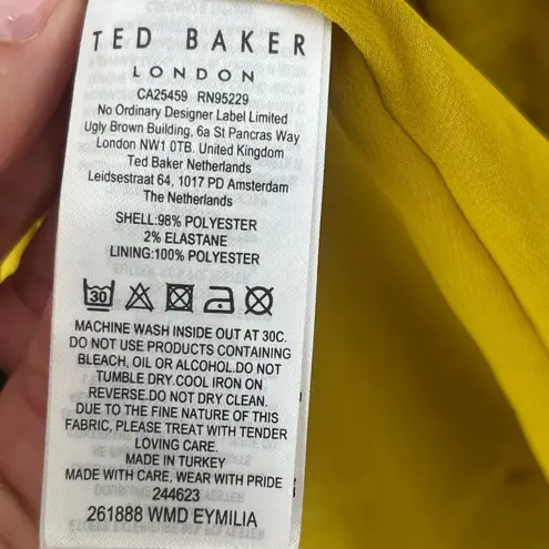Ted Baker Eymilia Jacquard Halterneck Midi Dress US 10 Yellow