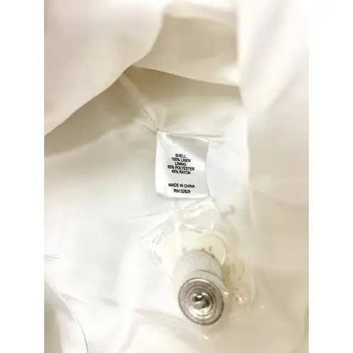 L'Academie NWOT Micha Linen Long Sleeve Handkerchief Hem Blazer Jacket Ivory XS