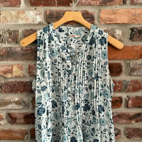 Faherty Linen Blue Floral Isha Dress