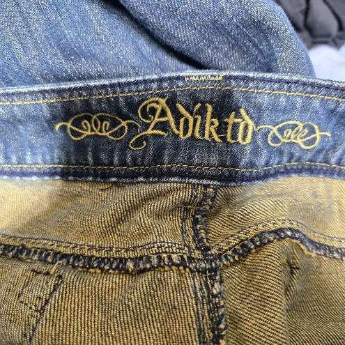 Adiktd Flare Cross Patch Low Rise Jeans Blue Size 31 - Image 5