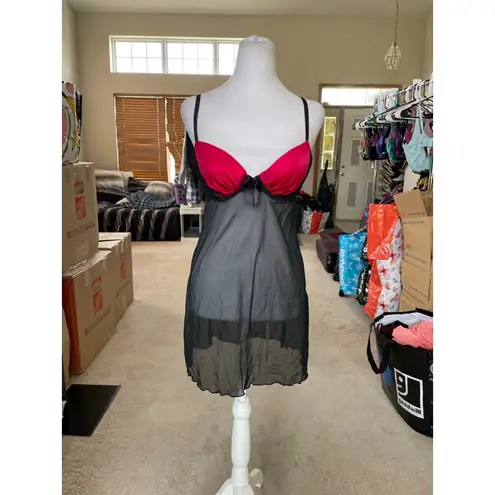 Women's Gilligan & O'Malley L Black Red Chemise Size L