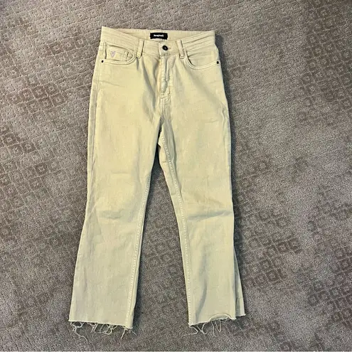 Desigual NWOT Beige Marlon Flared Cropped Jeans, Size 40