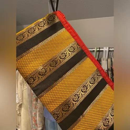 Toni Quilted Metallic Indian Made Makeup Pouch Bag Gold