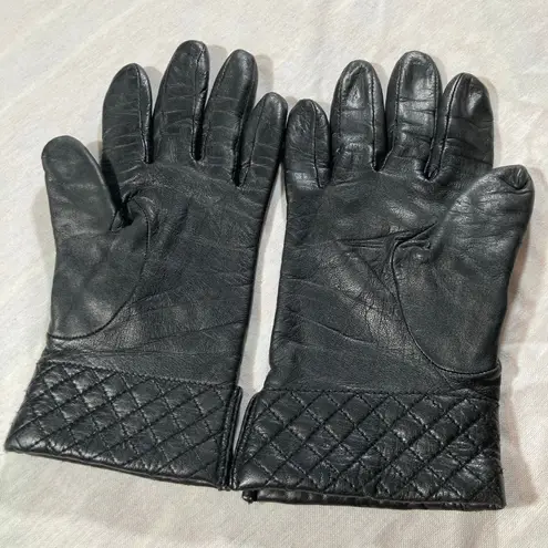 Fownes Womens L Black Leather Thinsulate Driving Gloves Minimalist Classic Gift Size L