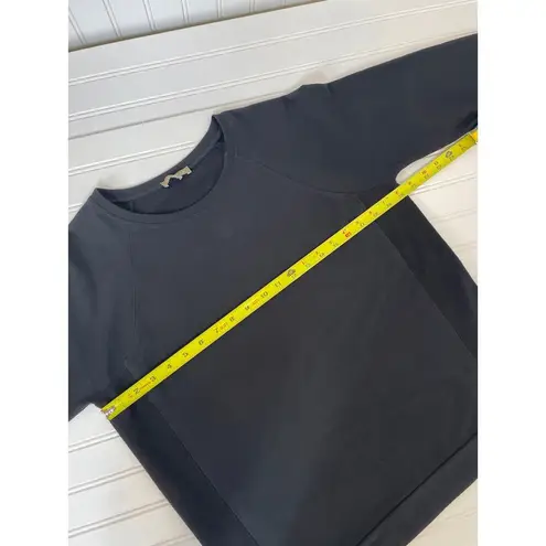 LILLA P Womens Black Crewneck Pullover Sweatshirt Athleisure Size S