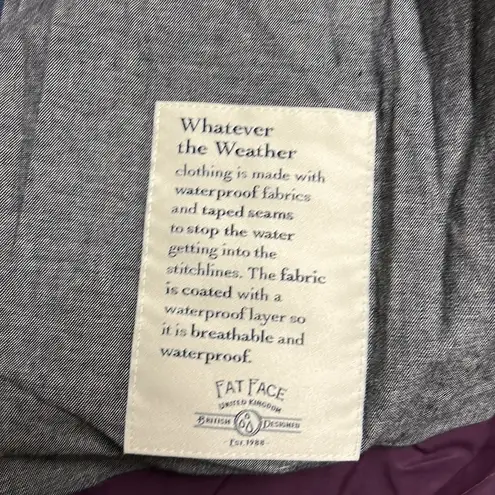 FatFace NWT Women’s Waterproof Purple and Brown Taylor Rain Jacket