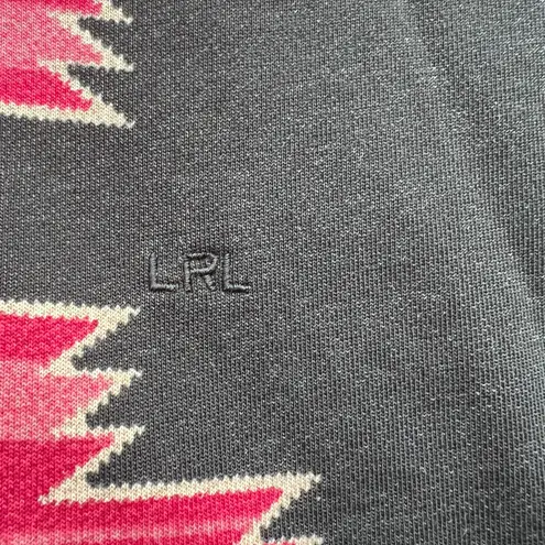 Lauren Ralph Lauren L Black Label Tribal Aztec Black Pullover Hoodie Sweatshirt Size L