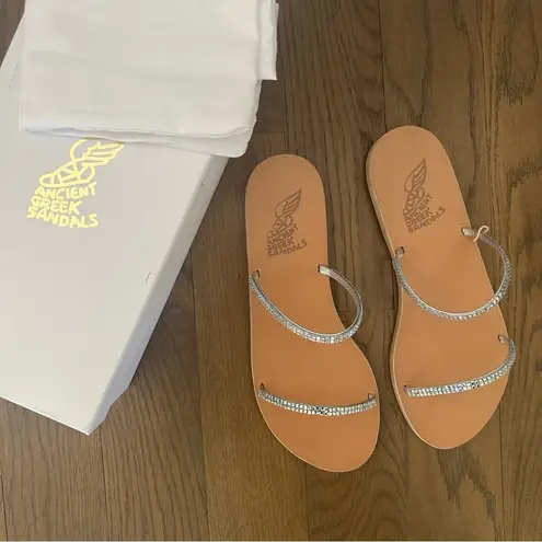NIB Ancient Greek Sandals Saita Crystal