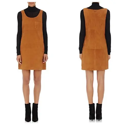 ATM Anthony Thomas Melillo 100% Leather Suede Dress in Cognac Size 4 Tan