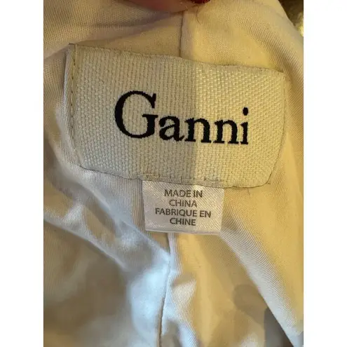 Ganni Shirt Women XS Ivory Lace Sleeveless Scoop Neck Peplum Top Boho