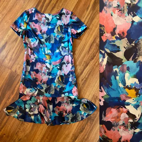 St. John Watercolor Floral Silk Dress