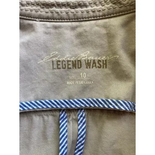 Eddie Bauer  Women’s Safari Utility Jacket Blazer Size 10 Khaki 2 Button Cotton