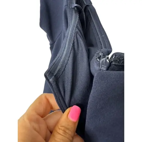 XScape Navy Blue V-Neck Off The Shoulder Wide Leg Jumpsuit Women's Size 10